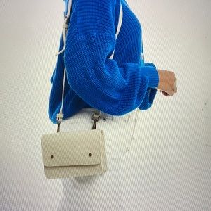 Able mare convertible belt bag in bone crocodile